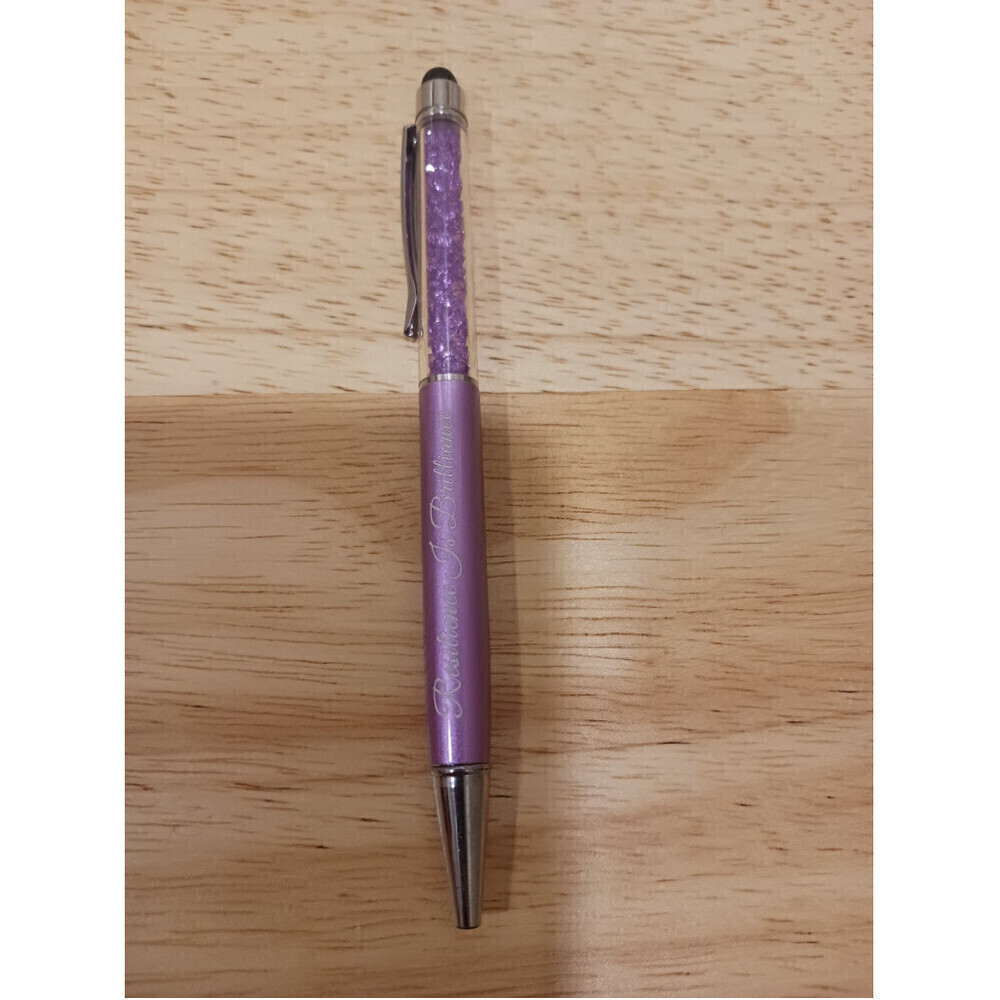Hand Engraved Quote Pen In Light Purple
